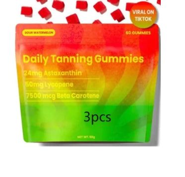 Sun Tanning Soft Gummies pack of 60 edible tablets for sun-kissed skin