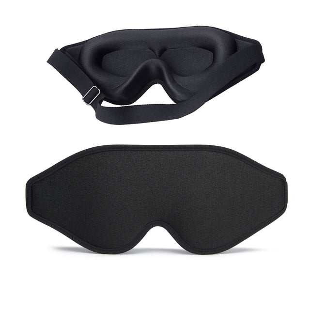 3D natural memory foam sleep mask in pink, black, and gray for ultimate comfort and breathable design
