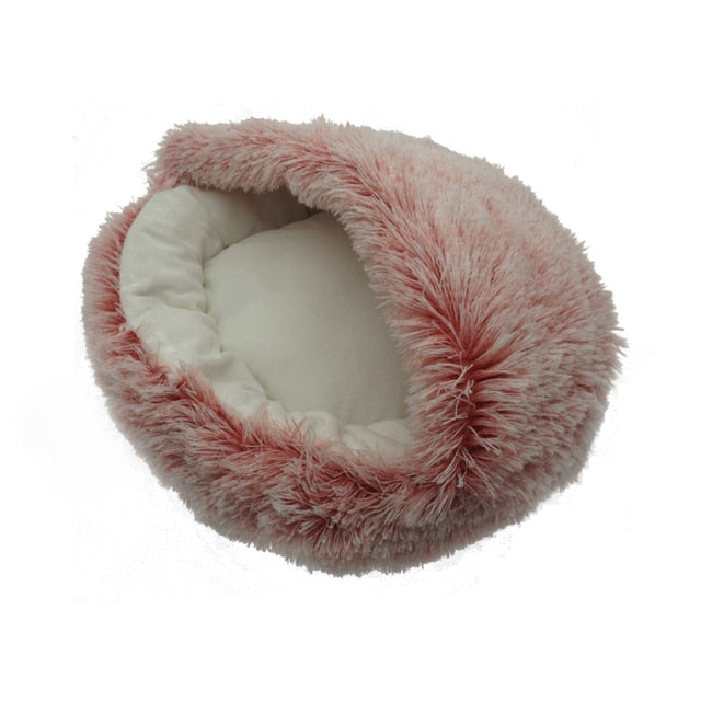 2-in-1 pet bed with raised rim for cats and small dogs