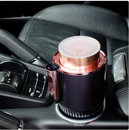 2-in-1 smart car cup warmer and cooler with digital display