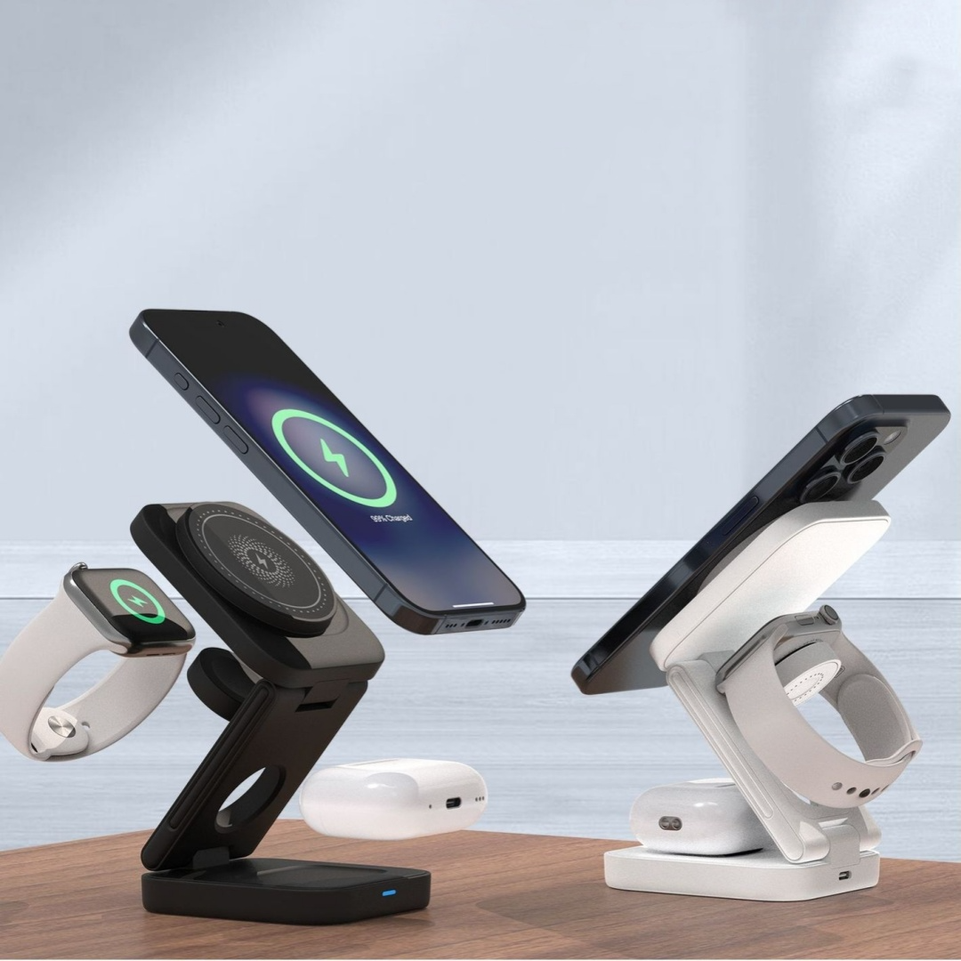 3 in 1 foldable wireless charger for iPhone Apple Watch and AirPods