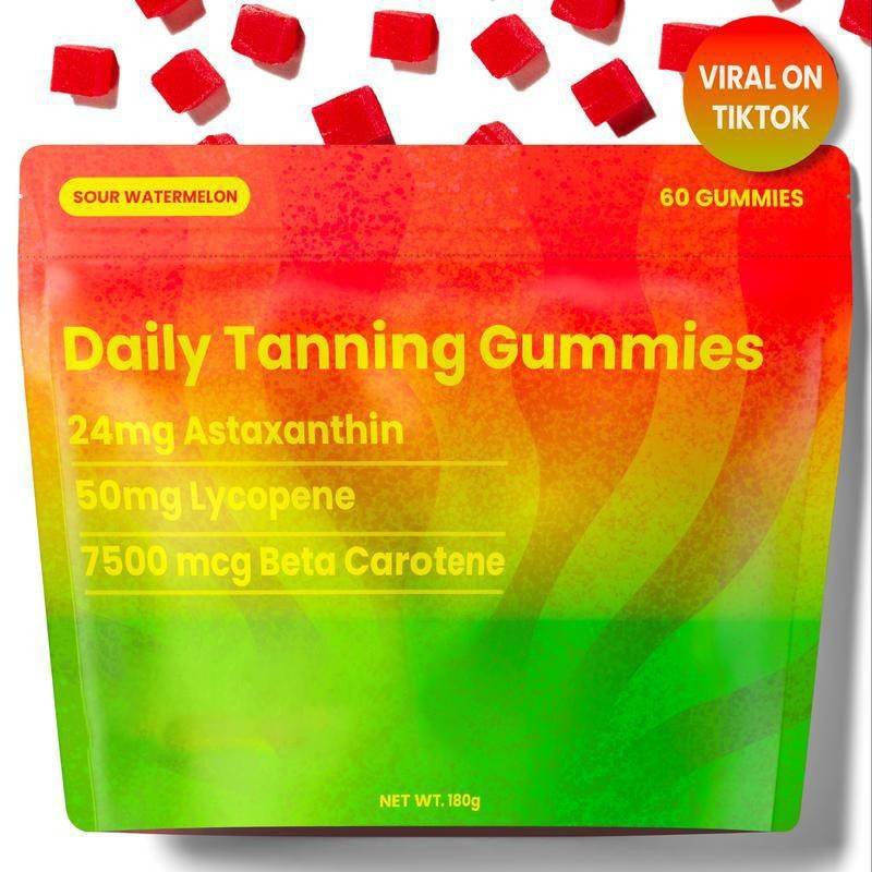 Sun Tanning Soft Gummies pack of 60 edible tablets for sun-kissed skin