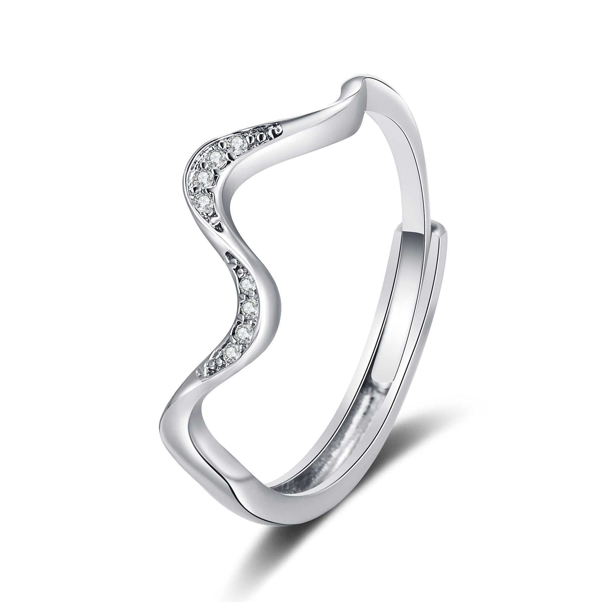 Water Wave Silver Ring in Fashion Design