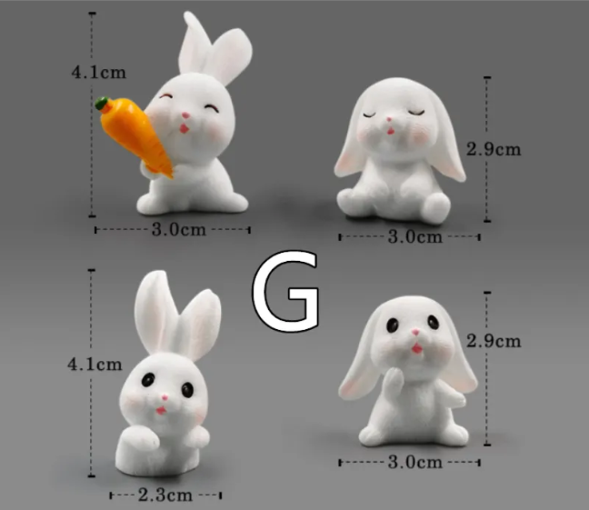 Collection of colorful mini resin animal figurines for DIY micro-landscape decor and terrariums