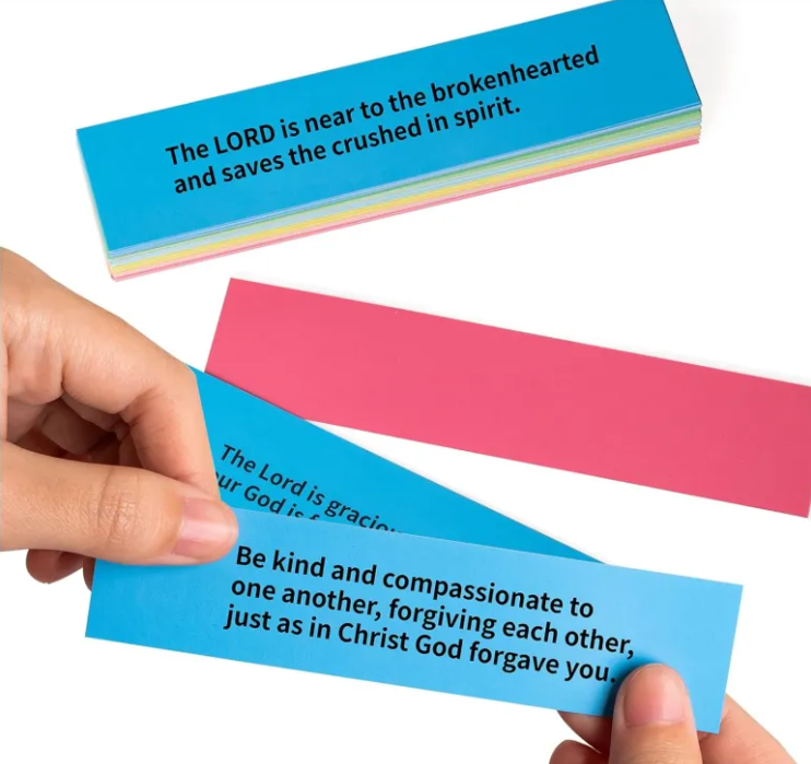 Bible verses cards in a glass jar for daily inspiration