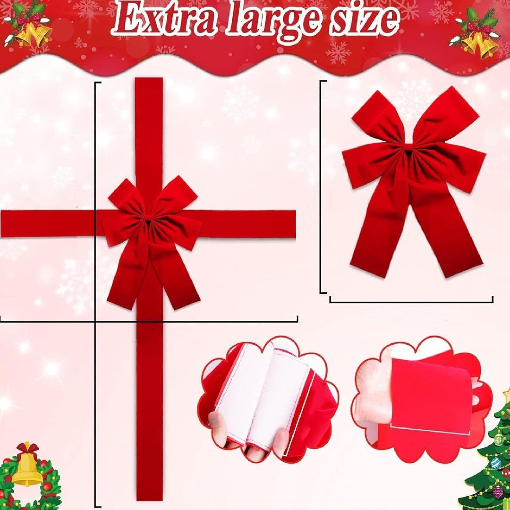 red cloth christmas door hanging bow ribbon