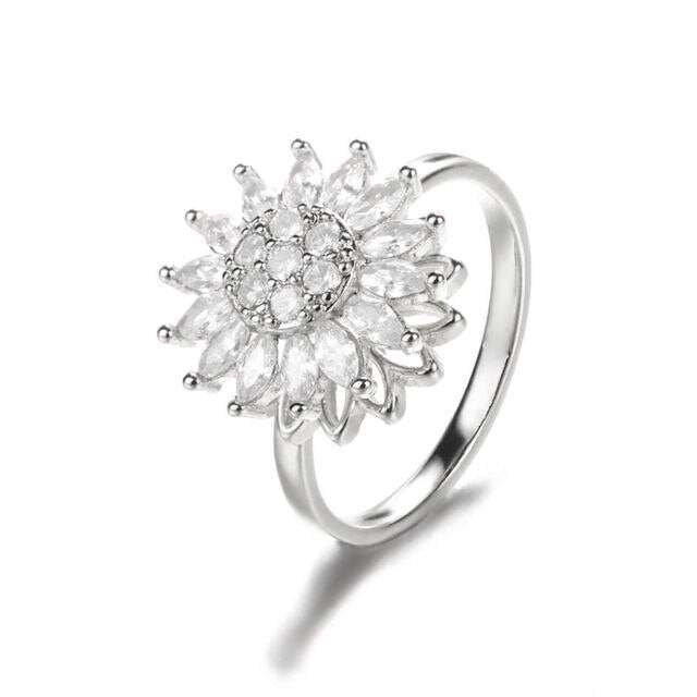 Sunflower Rotation Ring for Anxiety Relief