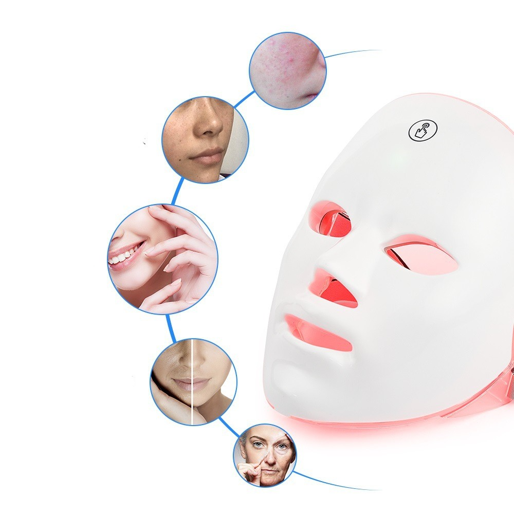 White LED Therapy Face Mask for Skin Rejuvenation with USB Cable and Packing Box