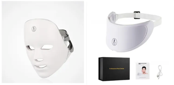 LED Therapy Face Mask for skin rejuvenation with USB charging cable and instructions