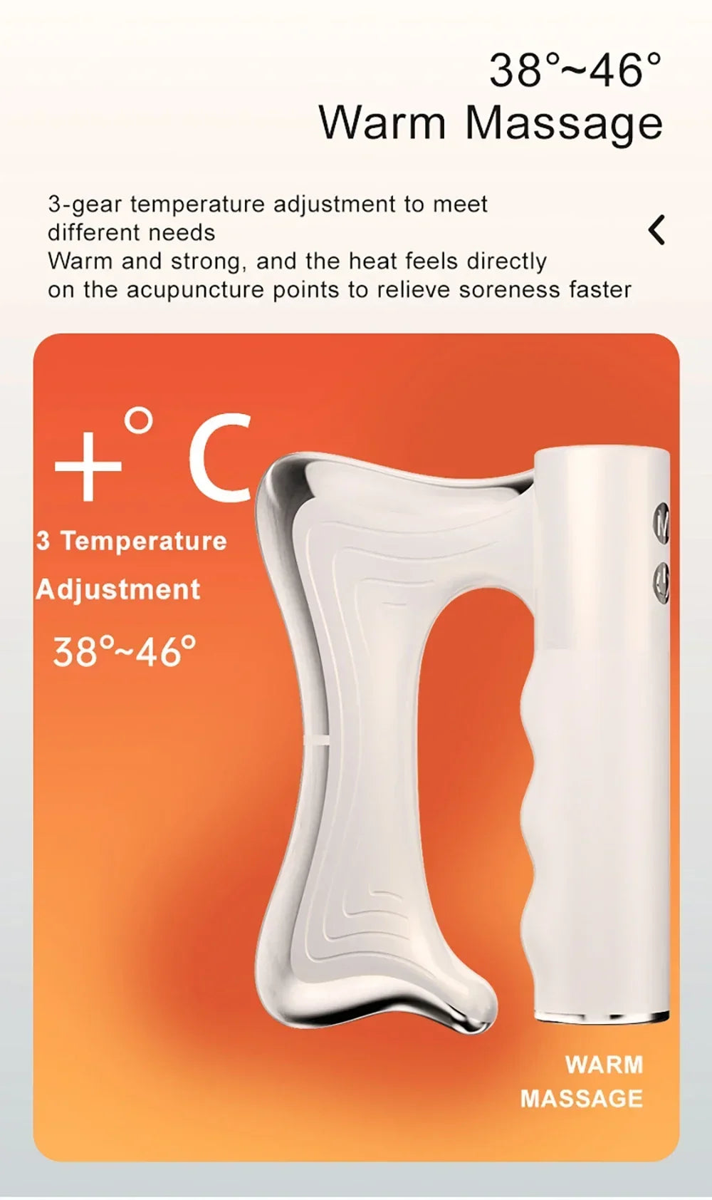 Electric deep tissue massage blade with heating and vibration for muscle relief