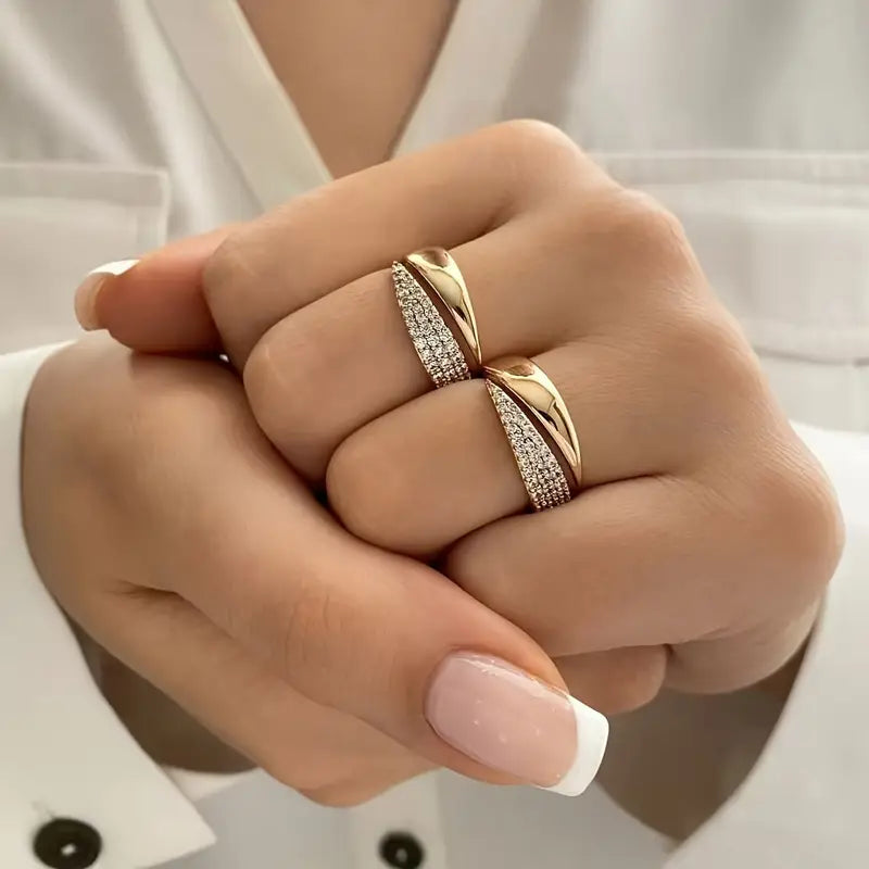 Elegant adjustable sparkle ring with modern luxurious design