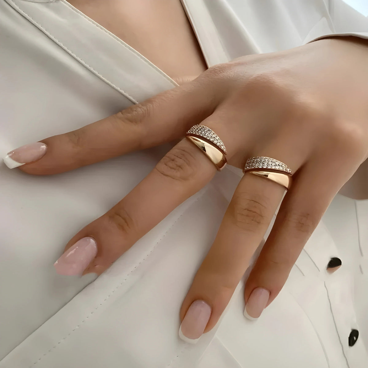 Elegant adjustable sparkle ring with timeless design