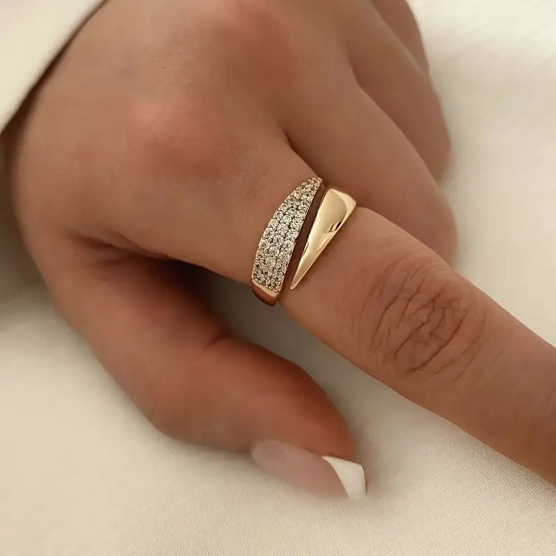 Elegant adjustable sparkle ring with timeless shine