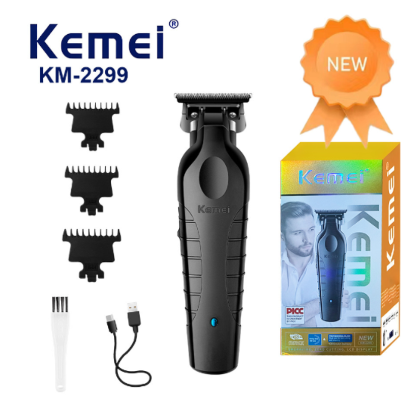 Kemei professional hair clipper with titanium blade and sleek design