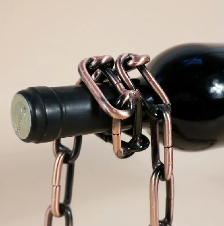 Magic iron chain wine bottle holder stylish suspended design