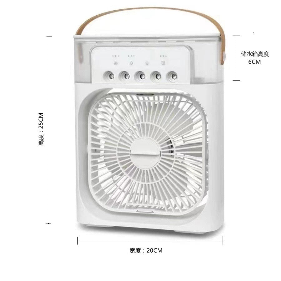 portable 3-in-1 air cooler fan with humidifier and led night light