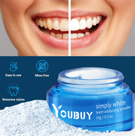YOUBUY teeth whitening brightening powder for stain removal and whitening