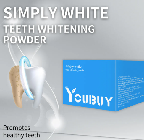 Teeth whitening brightening powder for stain removal and enamel-safe polishing