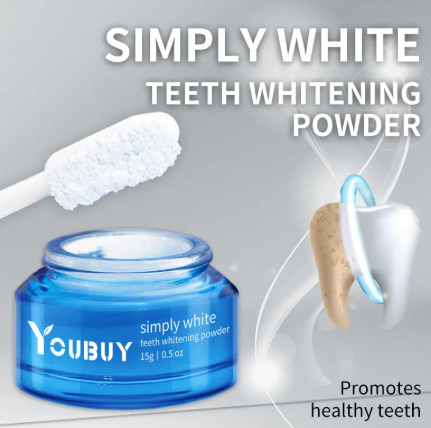 YouBuy teeth whitening brightening powder for stain removal and enamel-safe polishing