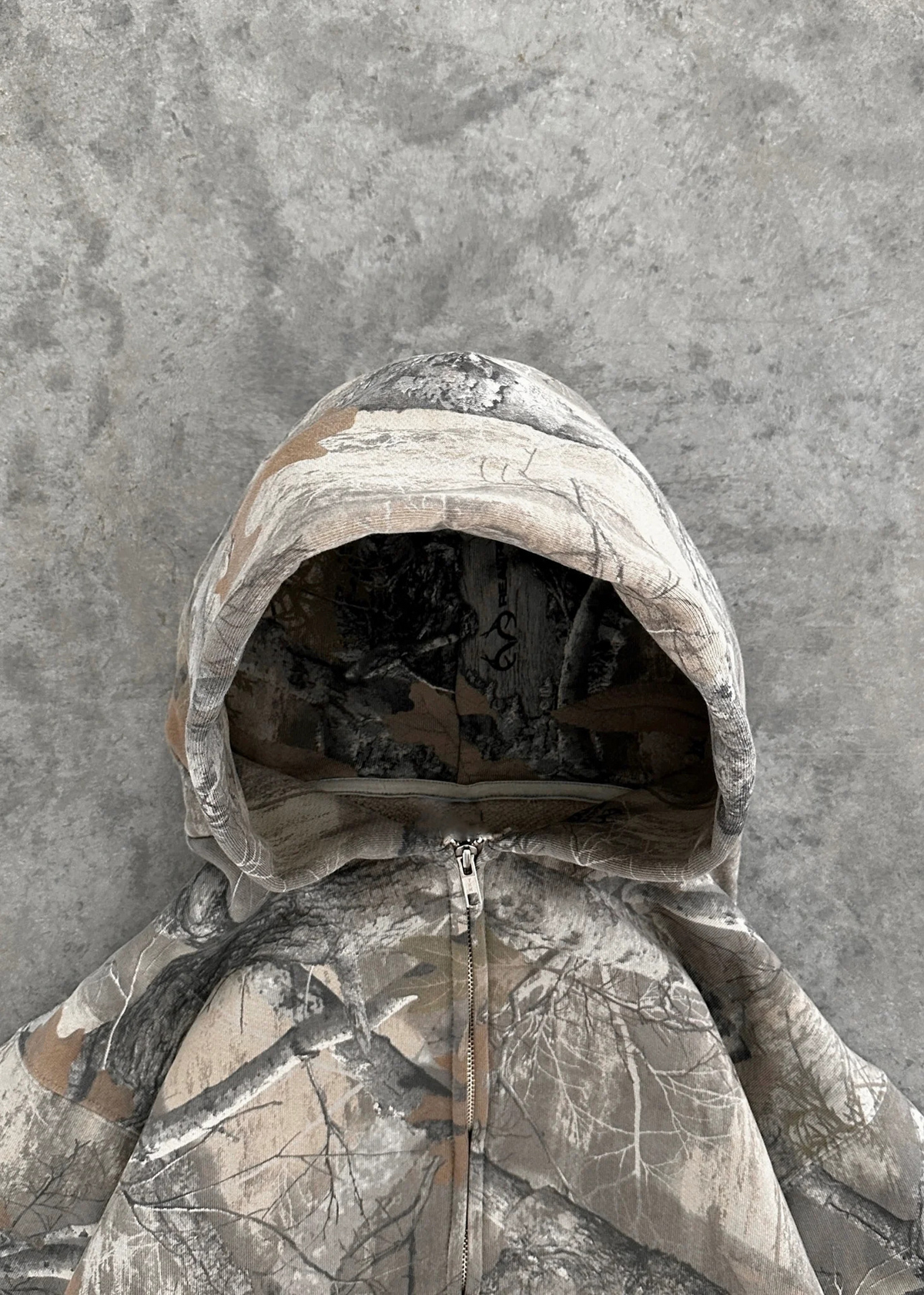 Urban camo oversized unisex hoodie with adjustable hood