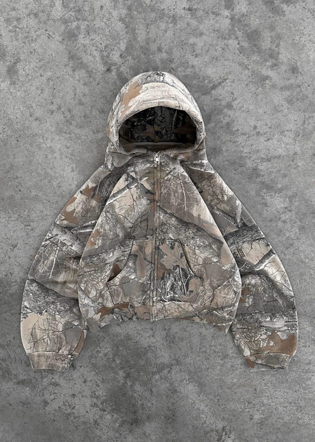 Urban camo unisex oversized retro hoodie with adjustable hood