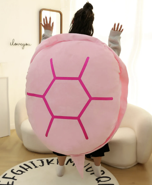 wearable turtle shell pillow wrapped around neck for comfort