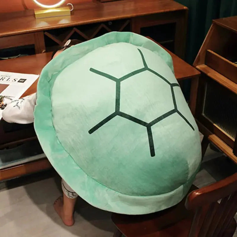Wearable turtle shell pillow providing neck and shoulder comfort