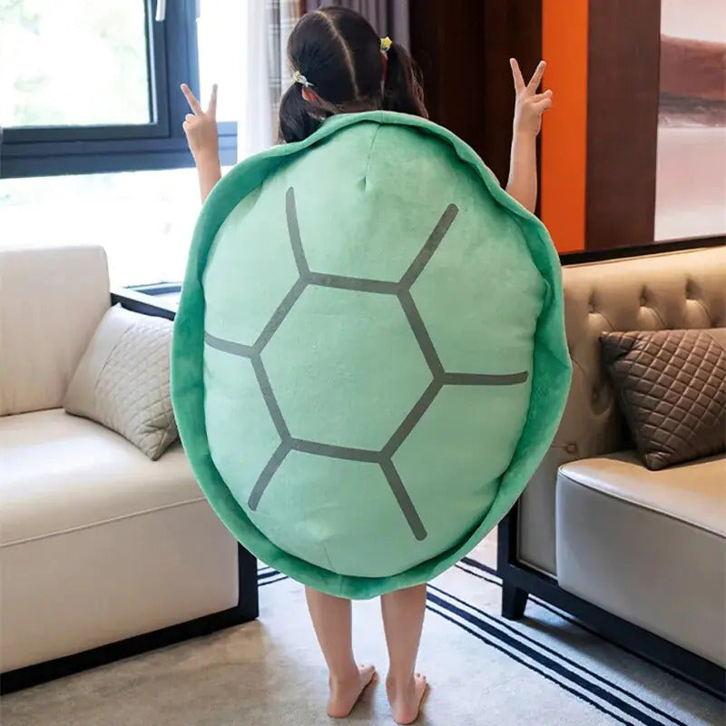 wearable turtle shell pillow neck and shoulder support in plush material