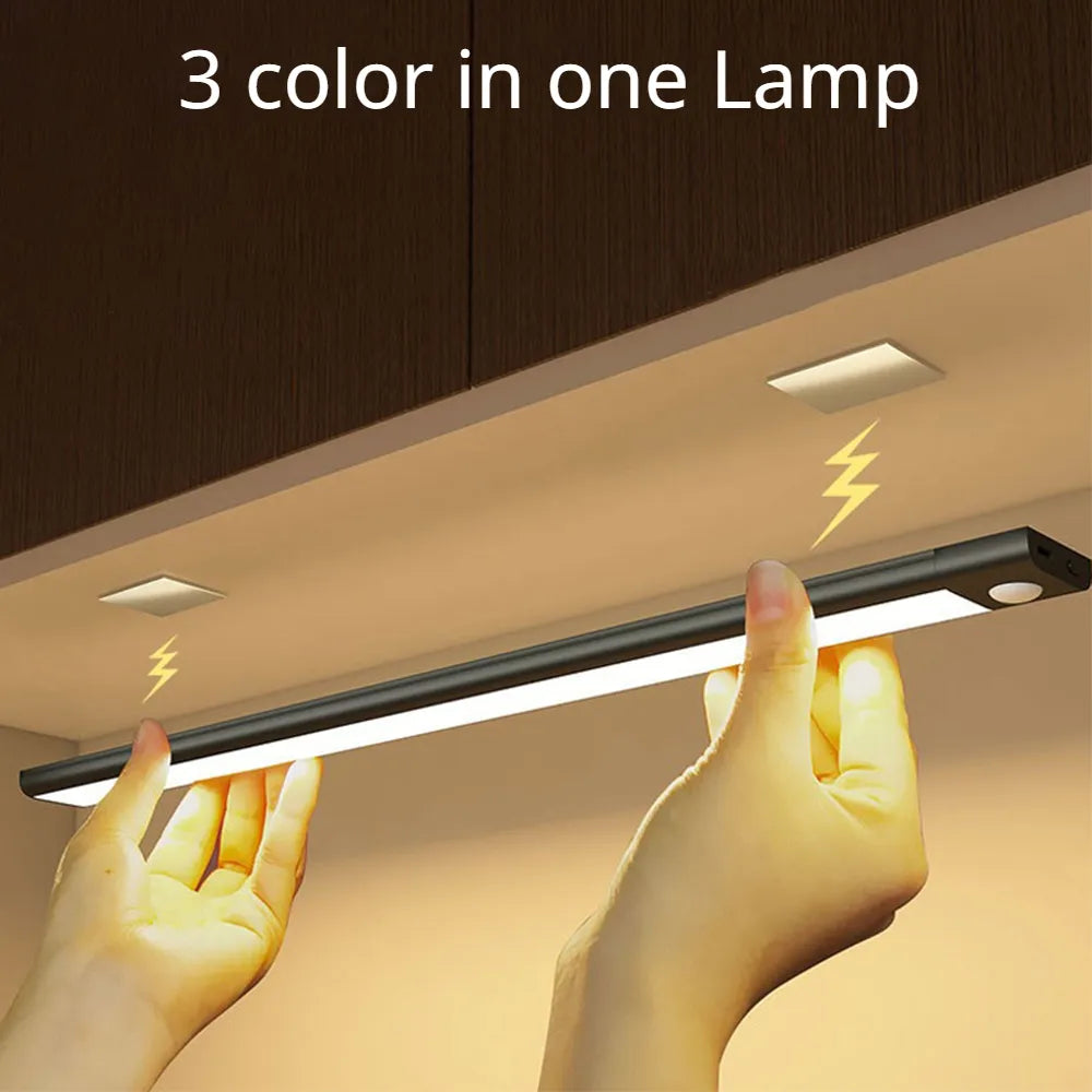 Wireless motion sensor LED light for hands-free energy-efficient lighting
